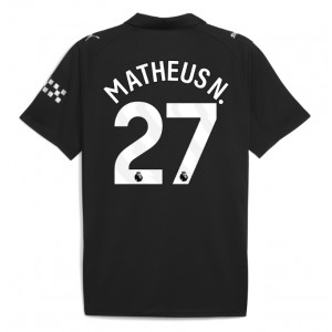 Manchester City Matheus Nunes #27 Jalkapallovaatteet Vieraspaita 2025-26 Lyhythihainen